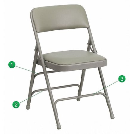Vinyl Folding Chair, Gray MPN:HA-MC309AV-GY-GG