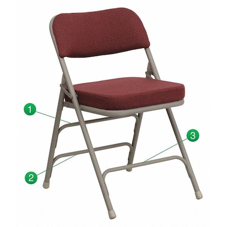 Fabric Folding Chair, Burgundy MPN:HA-MC320AF-BG-GG