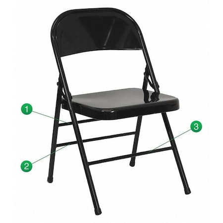 Metal Folding Chair, Black MPN:HF3-MC-309AS-BK-GG
