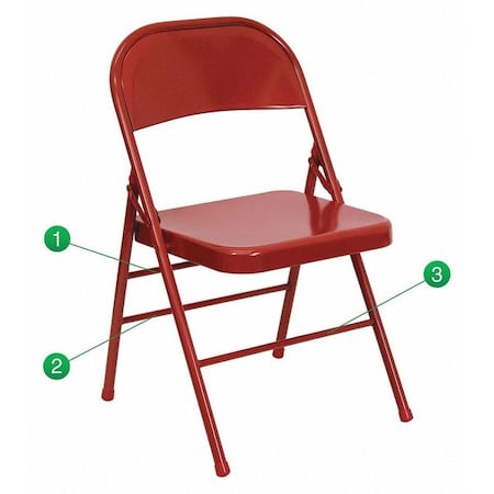 Metal Folding Chair, Red MPN:HF3-MC-309AS-RED-GG