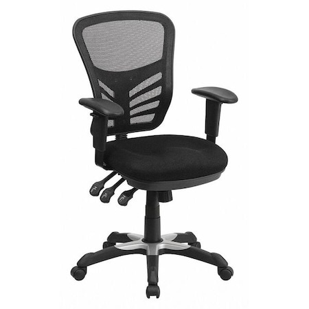 Mid-Back Black Mesh Swivel Ergonomic Office Chair with Adjustable Arms MPN:HL-0001-GG
