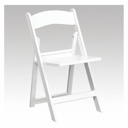 Resin Folding Chair w/Slatted Seat, Wht MPN:LE-L-1-WH-SLAT-GG