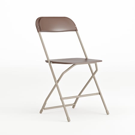 Folding Chair - Brown Plastic - 60 Pack MPN:LE-L-3-BROWN-GG