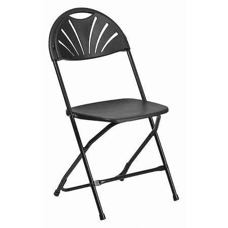 Folding Chair, Plastic, Fan Back, Black MPN:LE-L-4-BK-GG