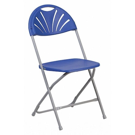 Folding Chair, Plastic, Fan Back, Blue MPN:LE-L-4-BL-GG