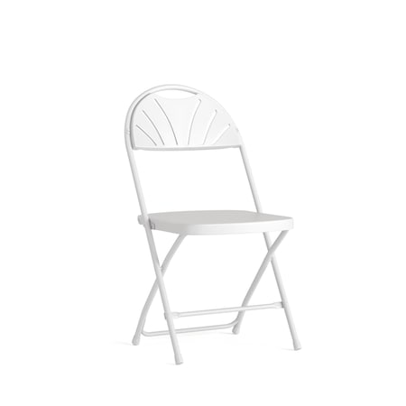 Folding Chair, Plastic, Fan Back, White MPN:LE-L-4-WHITE-GG