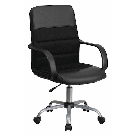 Leather Contemporary Chair, 17-1/2