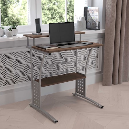 Computer Desk Clifton Rustic Walnut Computer Desk with, Rustic Walnut MPN:NAN-CLIFTON-RU-GG