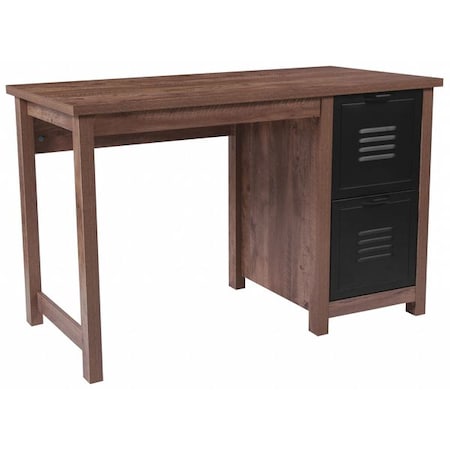 Computer Desk Computer Desk, Metal Drawers, Oak, 23-1/2