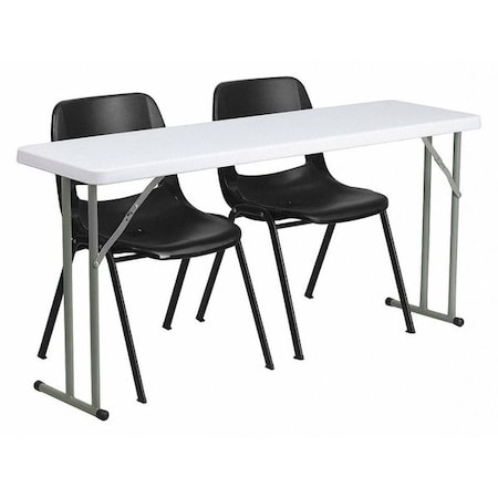 Rectangle Folding Table, Plastic Top, White MPN:RB-1860-2-GG