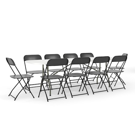 Plastic Event Fold Table Set MPN:RB-3096F-10-LEL3-BK-GG