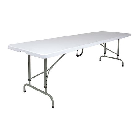 Rectangle Folding Table, Plastic Top, White MPN:RB-3096FH-ADJ-GG