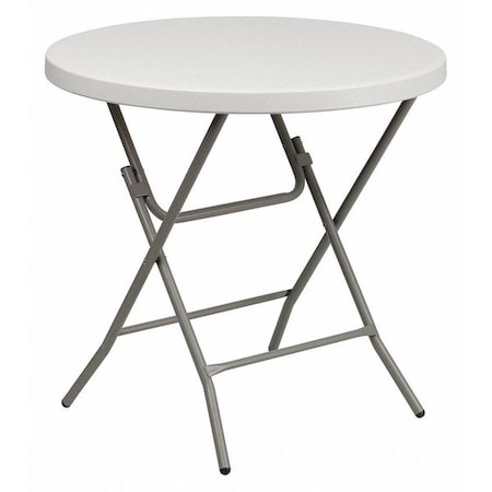 Round Folding Table, Plastic Top, White MPN:RB-32R-GW-GG