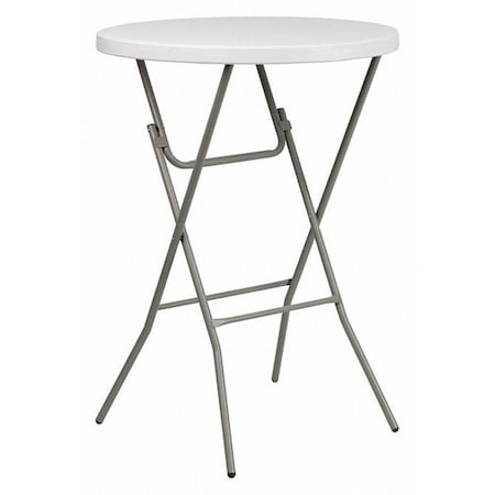 Round Fold Bar Table, Plastic, Rnd, White, 32