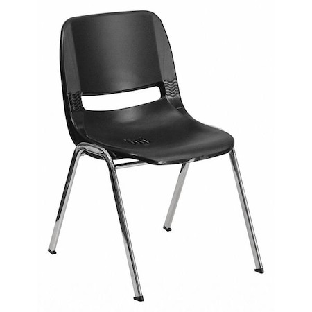 Stack Chair, Plastic, Black, 18
