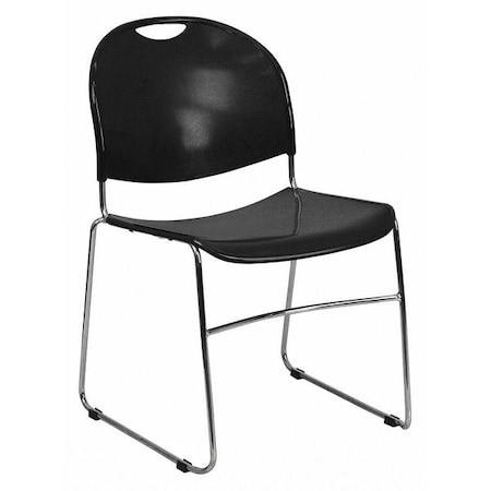 Stack Chair, Chrome Frame, Blk, 800 lb. MPN:RUT-188-BK-CHR-GG