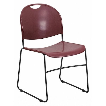 Burgundy Plastic Sled Stack Chair MPN:RUT-188-BY-GG