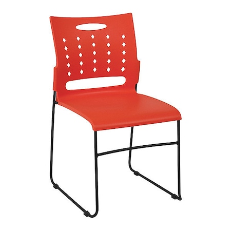 Stack Chair, Orange Plastic, Sled Base MPN:RUT-2-OR-GG