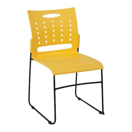Stack Chair, Yellow Plastic, Sled Base MPN:RUT-2-YL-GG