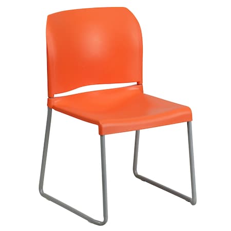 Sled Stack Chair, Plastic, Full Back, OR MPN:RUT-238A-OR-GG