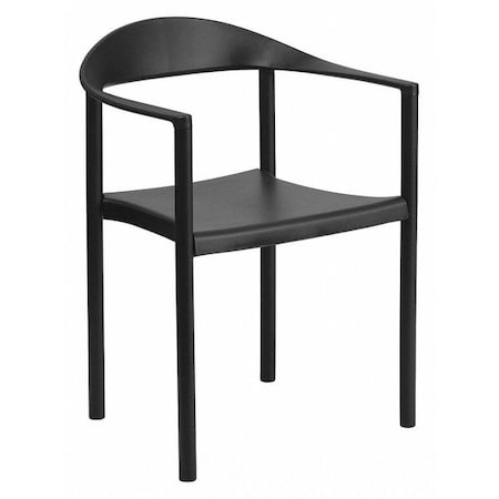 Cafe Chair, Stackable, Plastic, Black MPN:RUT-418-BK-GG