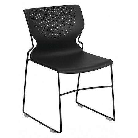Stack Chair, Plastic, Black, 31.75