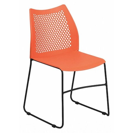 Sled Stack Chair, Plastic, Air-Vent Bck, OR MPN:RUT-498A-ORANGE-GG