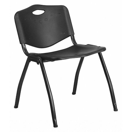 Stack Chair, Plastic, Black, 29.75