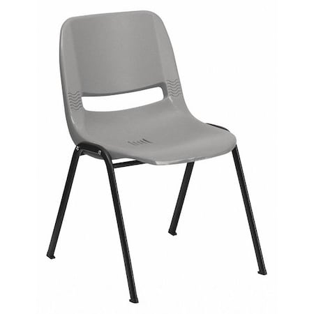 Stack Chair, Ergo Shell, Plastic, Gray MPN:RUT-EO1-GY-GG