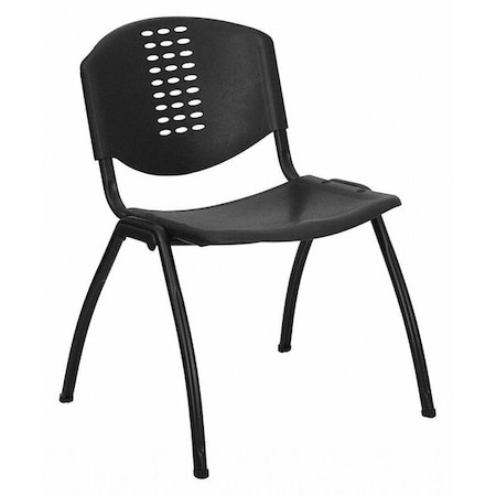 Stack Chair, Plastic, Black MPN:RUT-NF01A-BK-GG
