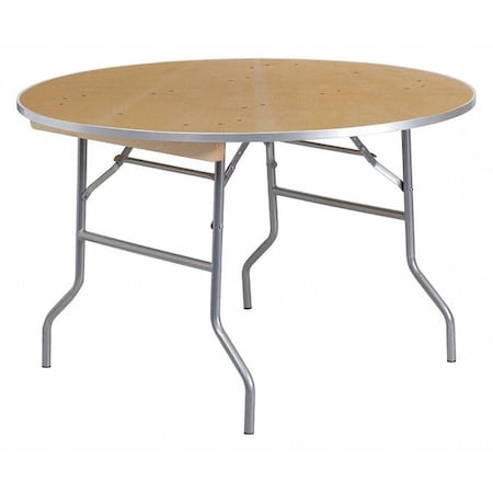 Round Folding Table, Wood Top, Wood Grain MPN:XA-48-BIRCH-M-GG