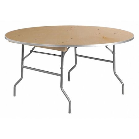 Round Folding Table, Wood Top, Wood Grain MPN:XA-60-BIRCH-M-GG