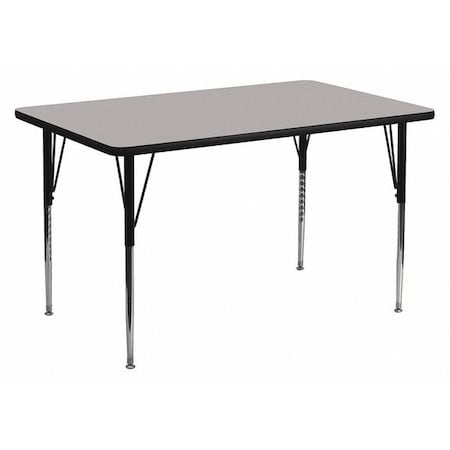 Rectangle Activity Table, 24 W, 48 L, 30.125 H, Chrome, Laminate, Particleboard, Steel, Grey MPN:XU-A2448-REC-GY-T-A-GG