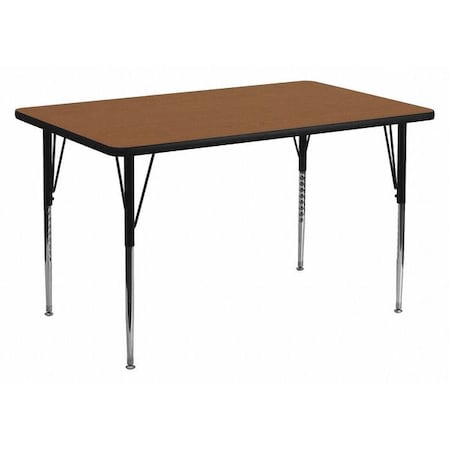Rectangle Activity Table, Laminate, Wood Grain MPN:XU-A2448-REC-OAK-H-A-GG