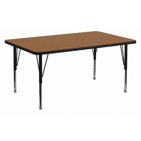 Rectangle Activity Table, Laminate, Wood Grain MPN:XU-A2448-REC-OAK-T-P-GG