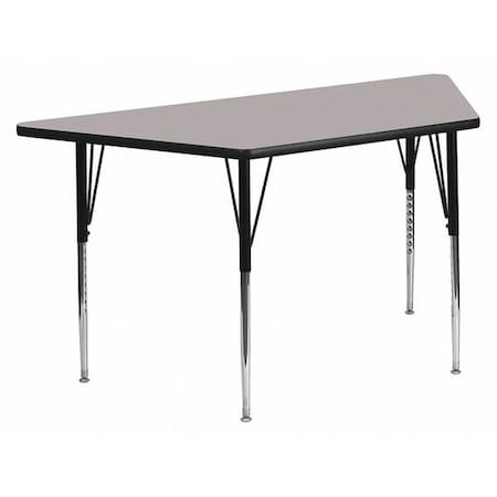 Trapezoid Activity Table, Chrome, Laminate, Particleboard, Steel, Grey MPN:XU-A2448-TRAP-GY-H-A-GG