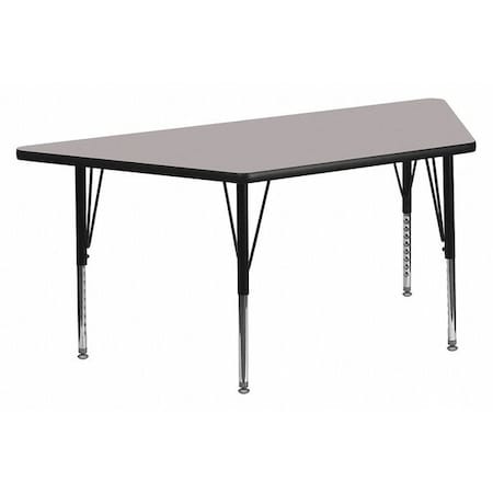 Trapezoid Activity Table, Chrome, Laminate, Particleboard, Steel, Grey MPN:XU-A2448-TRAP-GY-H-P-GG