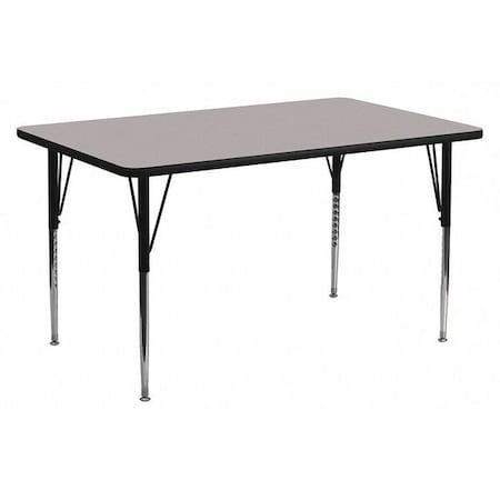 Rectangle Activity Table, Chrome, Laminate, Particleboard, Steel, Grey MPN:XU-A2460-REC-GY-H-A-GG