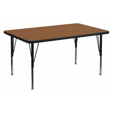 Rectangle Activity Table, Laminate, Wood Grain MPN:XU-A3048-REC-OAK-H-P-GG