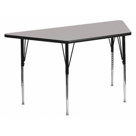 Trapezoid Activity Table, Chrome, Laminate, Particleboard, Steel, Grey MPN:XU-A3060-TRAP-GY-T-A-GG