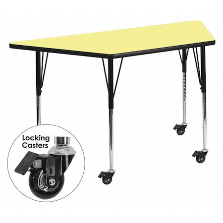 Trapezoid Table, Trapezoid, Lckng Casters, Yl, 30