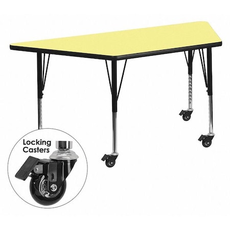 Trapezoid Table, Trapezoid, Lckng Casters, Yl, 30