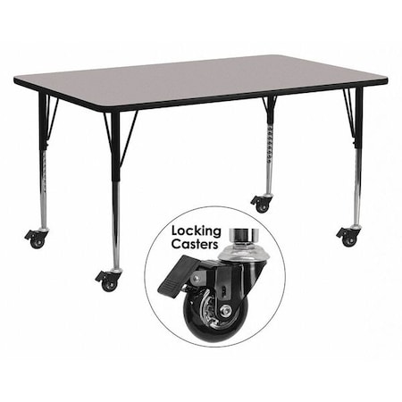 Rectangle Activity Table, Laminate, Grey MPN:XU-A3072-REC-GY-H-A-CAS-GG