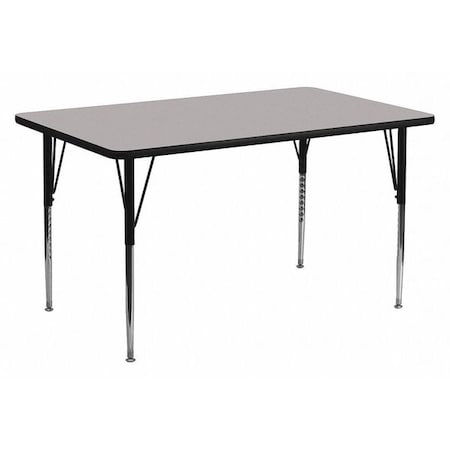 Rectangle Activity Table, Chrome, Laminate, Particleboard, Steel, Grey MPN:XU-A3072-REC-GY-T-A-GG