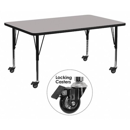 Rectangle Activity Table, Laminate, Grey MPN:XU-A3072-REC-GY-T-P-CAS-GG