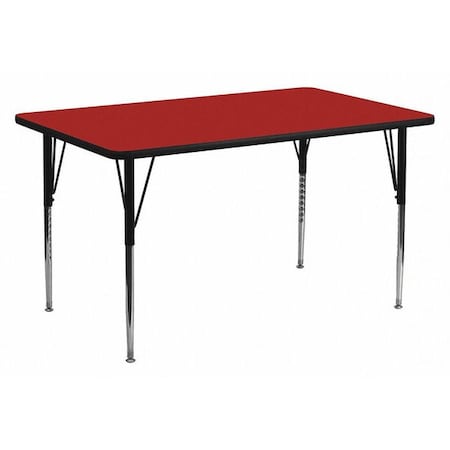 Rectangle Activity Table, Chrome, Laminate, Particleboard, Steel, Red MPN:XU-A3072-REC-RED-T-A-GG