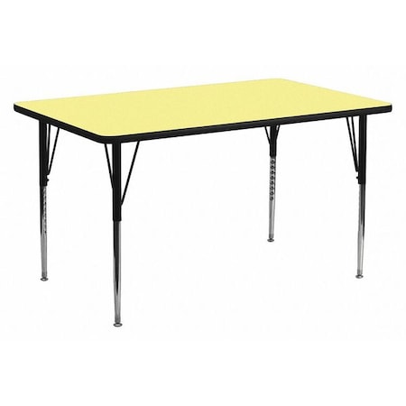 Rectangle Activity Table, Chrome, Laminate, Particleboard, Steel, Yellow MPN:XU-A3072-REC-YEL-T-A-GG