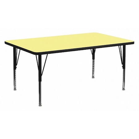 Rectangle Activity Table, Chrome, Laminate, Particleboard, Steel, Yellow MPN:XU-A3072-REC-YEL-T-P-GG
