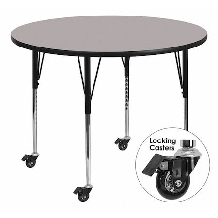 Round Actvity Table, Round, Gray, Lckng Cstrs, 42