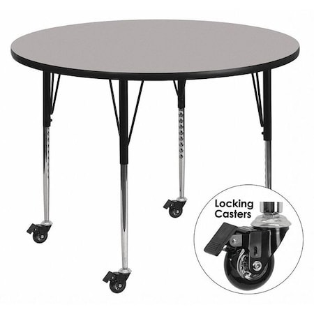 Round Actvity Table, Round, Gray, Lckng Cstrs, 42